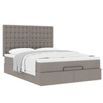 VidaXL Cadre de lit ottoman avec matelas taupe 140x200 cm tissu