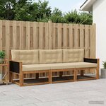 vidaXL Ensemble de canapés d'extérieur 3 Pièces Naturel et Beige