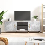 vidaXL Meuble TV gris béton 150x30x50 cm bois d'ingénierie