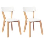 vidaXL Chaises à manger 2 Pièces bois massif caoutchouc