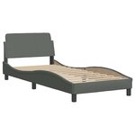vidaXL Cadre de lit sans matelas Hanko gris foncé 90x200 cm tissu