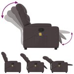 vidaXL Fauteuil de massage inclinable Marron foncé Tissu