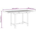 vidaXL Table extensible de jardin 110-160x80x75 cm bois de teck solide