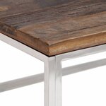 vidaXL Table basse argenté acier inoxydable et bois de mélèze massif
