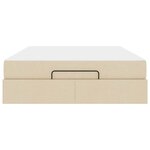 vidaXL Cadre de lit avec stockage Crème 160 x 200 cm tissu