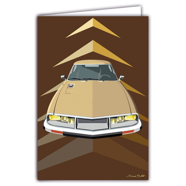 69-1116 Carte Voiture de Sport Luxe Automobile Lignes emblématiques Illustration Graphique Moderne Design épuré coloré Objet de Collection pour Passionné -Avec Enveloppe 12x17cm -Fabrication française