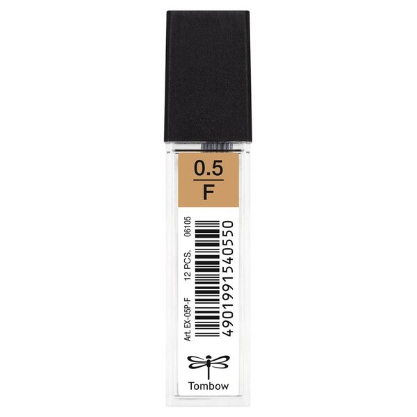Etui de 12 Mine pour porte-mine pointe calibrée 0 5 mm dureté F TOMBOW