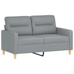 vidaXL Ensemble de canapés 2 Pièces avec coussins Gris clair Tissu