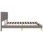 vidaXL Cadre de lit avec tête de lit Taupe 200 x 200 cm Tissu