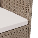 vidaXL Chaises de jardin avec coussins lot de 2 Résine tressée Beige