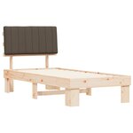 vidaXL Cadre de lit avec tête de lit rembourrée Taupe 90 x 200 cm