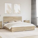 vidaXL Cadre de lit Chêne Sonoma 200 x 200 cm Bois d'ingénierie