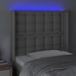 vidaXL Tête de lit à LED Gris 93x16x118/128 cm Similicuir