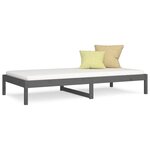 vidaXL Lit de jour Gris 90x190 cm Simple Bois de pin massif