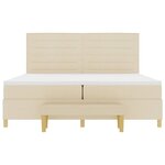 vidaXL Lit à ressorts avec matelas Crème 200 x 200 cm tissu