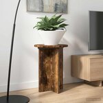 vidaXL Support de Plante 2 Pièces Chêne fumé Ø29 5 x 40 cm