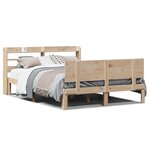 vidaXL Cadre de lit avec tête de lit 135x190 cm bois de pin massif