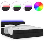 VidaXL Cadre de lit ottoman avec matelas noir 160x200 cm tissu