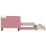 vidaXL Lit de jour avec gigogne et tiroirs rose 100x200 cm velours