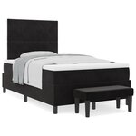 vidaXL Lit Box Spring avec Matelas & Banc Noir 120x190 cm Velours