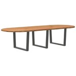 vidaXL Table à manger marron clair bois de chêne massif ovale