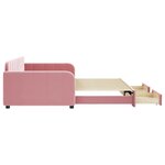vidaXL Lit de jour avec gigogne et tiroirs rose 100x200 cm velours