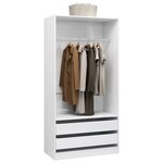 vidaXL Garde-robe Blanc brillant 100x50x200 cm Bois d'ingénierie