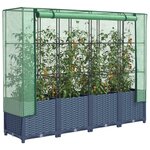 vidaXL Jardinière surélevée avec housse aspect rotin 160x40x138 cm
