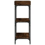 vidaXL Table console avec étagères chêne fumé 75x30x80 cm