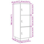 vidaXL Buffet haut Marron miel 34x40x108 5 cm Bois massif de pin