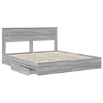 vidaXL Lit de Rangement Gris Sonoma 200 x 200 cm Bois d'ingénierie