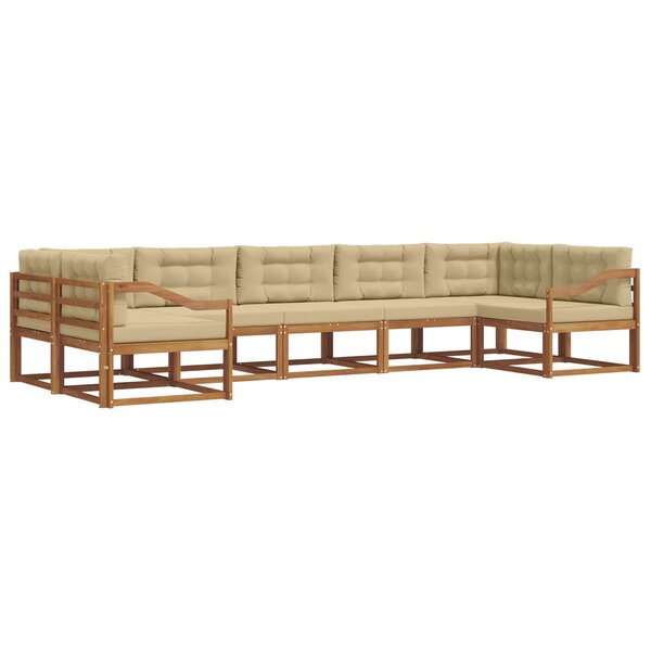 vidaXL Ensemble de canapés d'extérieur 7 pc Naturel et Beige