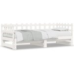vidaXL Lit coulissant sans matelas blanc 2x(90x190) cm bois massif