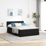 vidaXL Cadre de lit ottoman avec matelas noir 140x190 cm velours