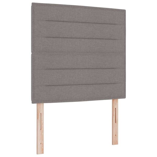vidaXL Lit à ressorts avec matelas avec LED Taupe 100 x 200 cm tissu