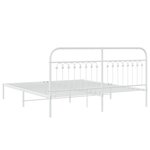 vidaXL Cadre de lit métal avec tête de lit blanc 183x203 cm