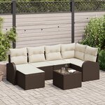 vidaXL Canapés de Jardin 6 Pièces avec coussins gris en poly rattan