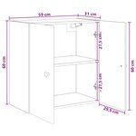 vidaXL Armoire Murale Blanc 59 x 31 x 60 cm Bois d'ingénierie