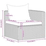 vidaXL Canapés d'angle de jardin 2 Pièces Gris Résine tressée
