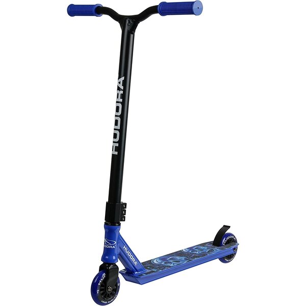 Hudora 14025 - Trottinette de Freeride XQ-12 - bleue déco Tête de mort