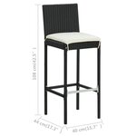 vidaXL Tabourets de bar de jardin et coussins lot de 4 résine tressée