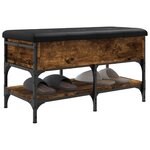 vidaXL Banc à chaussures chêne fumé 82x42x45 cm bois d'ingénierie