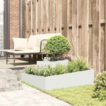 vidaXL Cache-pot de jardin Blanc 100 x 100 x 50 cm Acier
