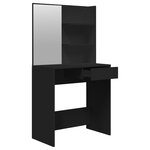 vidaXL Coiffeuse avec miroir noir 74 5x40x141 cm