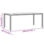 vidaXL Ensemble à manger de jardin et coussins 7 Pièces beige rotin verre