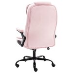 Chaise fauteuil siège de bureau informatique étude de massage Rosevelours rose 02_0024021