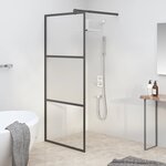 vidaXL Paroi de douche 80x195 cm Verre ESG demi-dépoli Noir