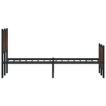 vidaXL Cadre de lit en métal sans matelas chêne marron 120x190 cm
