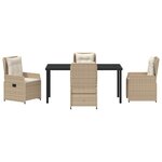 vidaXL Ensemble de salle à manger pour jardin 5 Pièces Beige polyrotin
