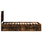 vidaXL Cadre de lit avec tiroir Chêne fumé 100 x 200 cm Pin massif